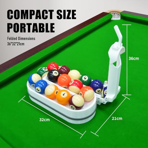 Precision Pool Ball Rack: 3D Printed Billiards Training Tool for Consistent Practice, Creates Perfect Triangle in Seconds, Portable & Includes Maintenance Kit (Screwdriver/Rubber Bands) - color: White