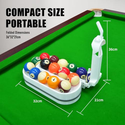 Precision Pool Ball Rack: 3D Printed Billiards Training Tool for Consistent Practice, Creates Perfect Triangle in Seconds, Portable & Includes Maintenance Kit (Screwdriver/Rubber Bands) - color: White