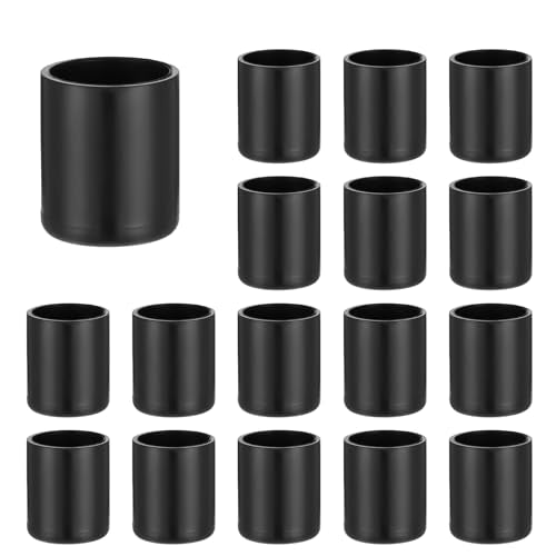 SynHHergyx 16 Pcs Foosball End Caps, 15.8mm Black Foosball Table Cover Parts Rod End Cap Universal Safety Rubber Flexible Ends Caps for Standard Tables Accessories Tip Protectors