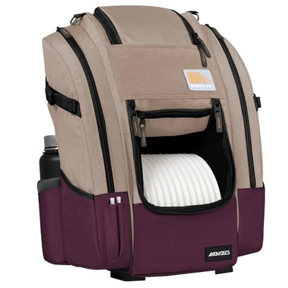 Axiom Discs Voyager Series Backpack Disc Golf Bag (Choose Your Color and Size) - color: Dune/Purple, style: Voyager Slim