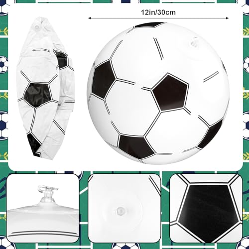 48 Pcs Soccer Party Supplies Set Soccer Inflatable Balls 12 Inch Sports Beach Balls with Glasses for Birthday Parties Sports Events and Summer Lawn Backyard Pool Party Gifts Favors - style: Soccer
