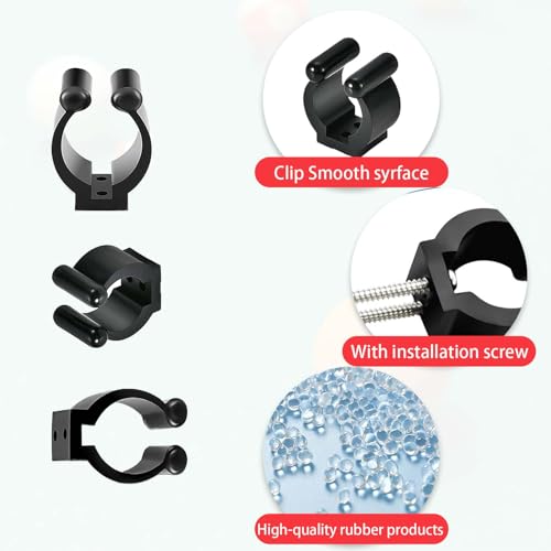 Pool Cue Holder Clamps(Include Screws), Billiards Snooker Cue Locating Clip Holder Regular Fishing Rod Storage Clips Black for Pool Cue Racks Include Screws (Medium) - size: Medium