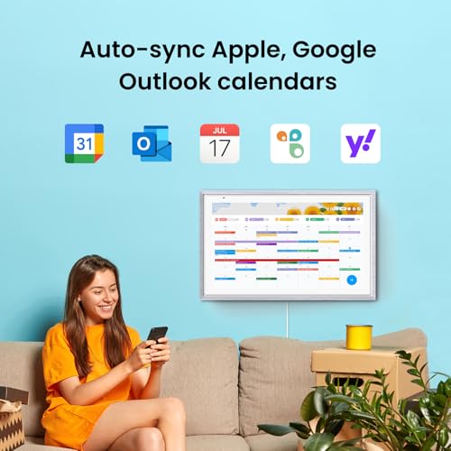 Apolosign 15.6-inch Digital Family Calendar, No Subscription Fee, Smart Wall Planner with Calendar Sync, Chore Chart & Touchscreen Display for Busy Families, Dual Mode, with Stand (Gray) - color: Gray