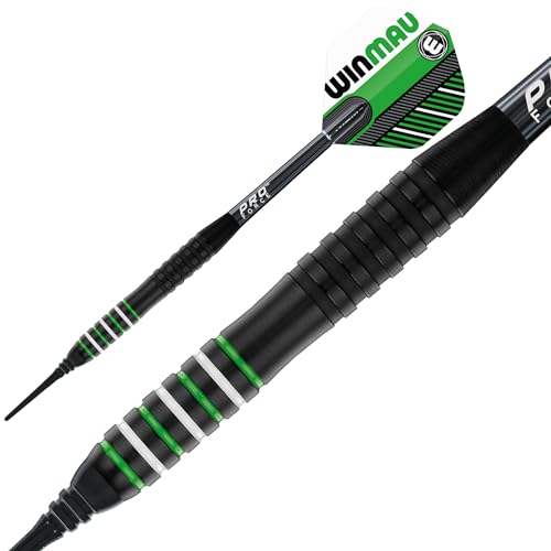 WINMAU Rookie Blue Softip (Plastic Tips) Brass Darts Set | Single or Multi Sets | Includes Flights and Shafts (Stems) | Exclusive Darts Booklet | Blue, Red and Green | - color: Green