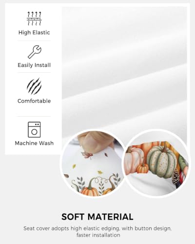 Savannan Office Chair Cover, Autumn Maple Leaf Gnome Squirrel Protective Stretch Elastic Universal Cover for Desk Task Chair,Computer Rotating Chair 1 Pcs Watercolor Pumpkin Sunflower