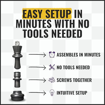 MegaChess Giant Chess Set Game with 37" Tall King - A Large Chess Set Yard Game for Families Looking for Outdoor Jumbo Games - 32 Large Pieces Made from Durable HDPE (Board Not Included)