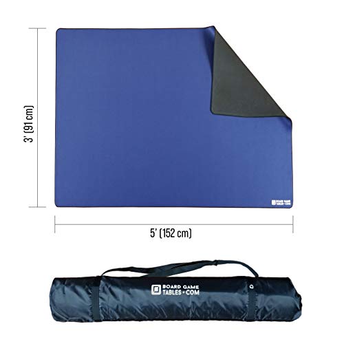 Board Game Playmat [3'x5'/Thick Super Cushioned/Stitched Edge/Water Resistant] with Carrying Case - for Tabletop Board Games, Card Games, RPG Games (Medium, Blue) - color: Blue, size: Medium (3'x5')