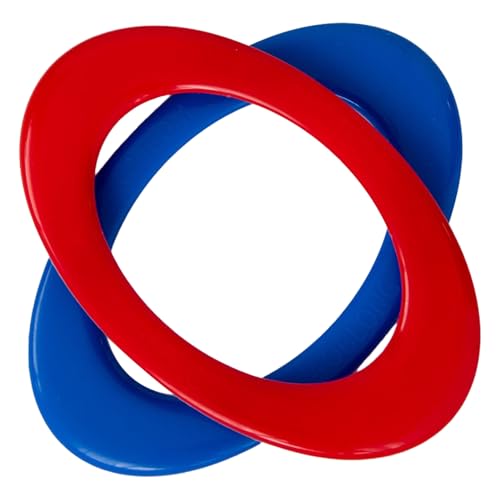 Double Wing Flyer – Aerodynamic Flying Disc for Families & Adults Playing Catch, Sports Toys for Beach Frisbee & Park Activities, Outdoor Toys for 8+ Age & Frisbees for Adults (Red & Blue) - color: Blue & Red