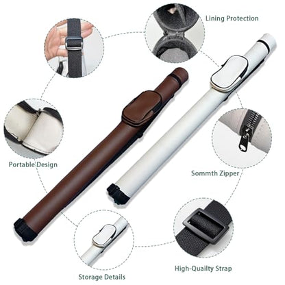 SUPERDIAMOND Hard Pool Cue Case for 58" 2-Piece Cues, Portable Pool Stick Case & Pool Stick Bag for League, Protective Cue Case & Pool Cue Bag, Billiard Cue Cases, 2x2 Pool Cue Case Style - color: White