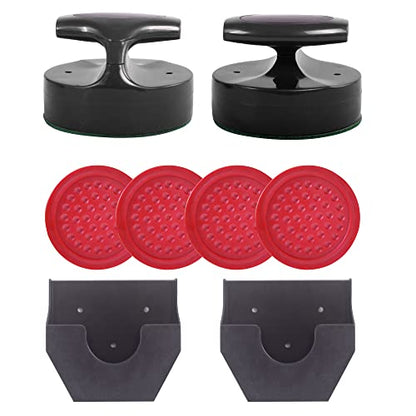 Air Hockey Pushers and Air Hockey Pucks,2PCS Striker with 4PCS Plastic Pucks and 2PCS Striker Holders