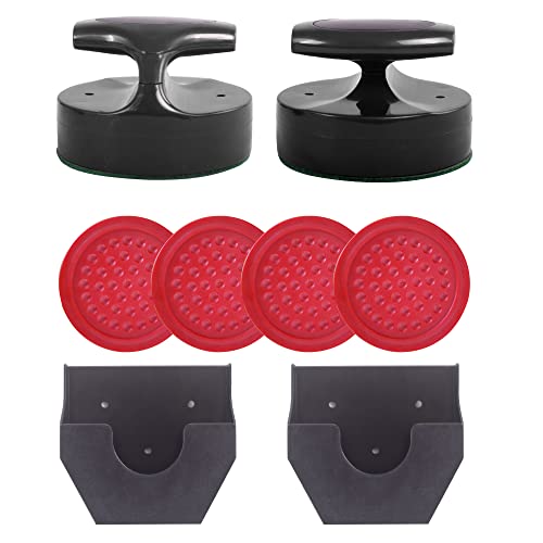Air Hockey Pushers and Air Hockey Pucks,2PCS Striker with 4PCS Plastic Pucks and 2PCS Striker Holders