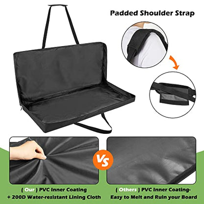 DSLEAF Cornhole Carrying Case for 4' x 2' Regulation Size, Heavy-Duty 600D Cornhole Boards Bag with Padded Shoulder Strap and Double Slide Zipper, Only Bag