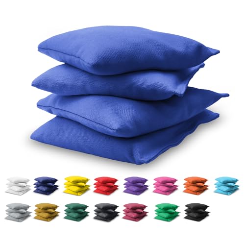GoSports Cornhole Bean Bags Set of 4-16 Colors Available - Regulation All Weather, Mix and Match - color: Royal Blue