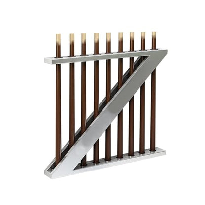 Wall-mounted Billiards Pool Stick Holder,Collapsar,9-Hole Billiard Cue Racks, Table Accessories,for Game Room(Silver) - color: Silver