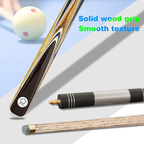 HomeSeason 57inch Snooker Cue Stick 18oz 3/4 Jointed Pool Cue, with Extension, Cue Case, Durable Ash Wood and Red Maple Construction Billiards Cue - color: HSS13