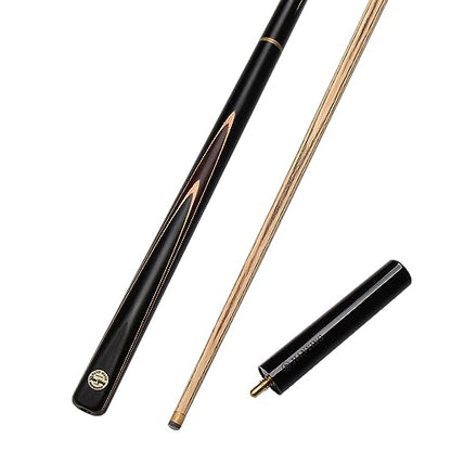 57" 3/4 Jointed Billiard/Pool/Snooker Cue Set 5 Face-Spliced Ash Shaft with A Leather Cue Case - color: Tech Ebony Butts