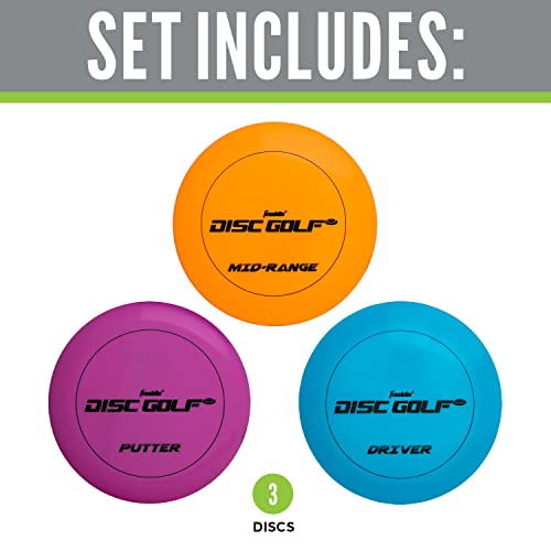 Franklin Sports Disc Golf Discs Set - Disc Golf Equipment Starter Set - style: Orange/Blue/Pink