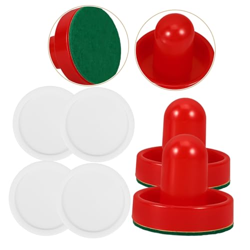 Happyyami 1 Set Ice Hockey Paddles and Pucks Set Pushers Balls for Table Hockey Games Indoor Activities and Carnival Fun