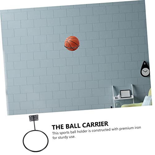 SUPVOX 2pcs Wall Mounted Rack for Basketball and Football Space-Saving Display Stand for Organizing Sports Equipment Black Easy to Install