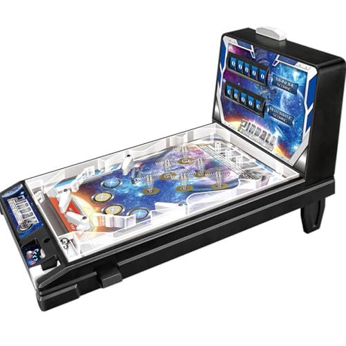 Mini Arcade Pinball for Kids 8-12, Desktop Ball Shooting with Lights & Sounds, Action and Reflex Game, Classic Tabletop Game