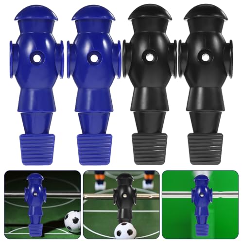6pcs Foosball Players Replacement Dolls Table Football Accessories for Standard Rods Resin Desktop Football Men Black Blue