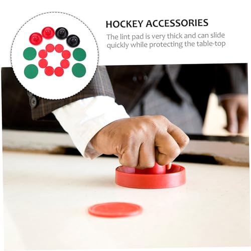 Air Hockey Pushers and Pucks Replacement Plastic High Impact Resistant Accessories Ergonomic Design with Thick Lint Pads for Table Hockey Game Home Use