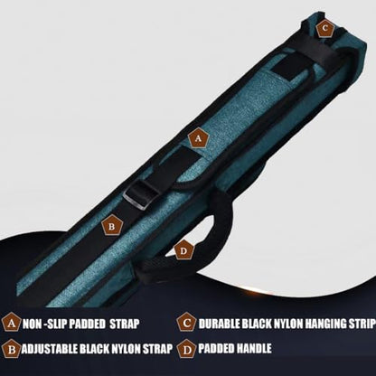 Champion 2X2,2X3,3X4 Nylon/Leatherette Billiard Pool Cue Stick Hard Case - color: Teal Green, size: 3X4 pool case