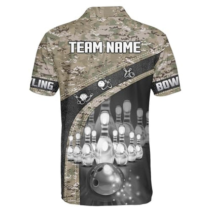 GABITA Personalized Bowling Jerseys for Men, Custom Bowling Polo Shirt, Bowling Shirts Gift for Bowler Team Player - color: A45