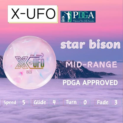 X-UFO Disc Golf Set - Disc Golf Starter Set 5 Pieces, with Putter, Driver, Mid-Range Discs, Mini Discs, 170-180 Grams,PDGA Certified Golf Disc (Set 2) - color: Set 2