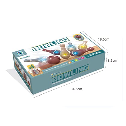 Naroote Exciting Bowling Game for Children with Lighting Function, Includes 6 Bowling Pins and 1 Ball, Improves Motor Skills and Coordination, Excellent for Boys Girls, Suitable for All Ages (4PCS