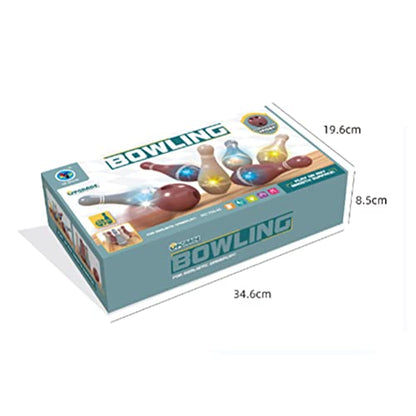 Naroote Exciting Bowling Game for Children with Lighting Function, Includes 6 Bowling Pins and 1 Ball, Improves Motor Skills and Coordination, Excellent for Boys Girls, Suitable for All Ages (4PCS