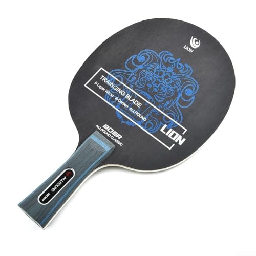 Table Tennis Blade, 7-Ply Carbon Fiber & Aryl Group Wood, Long Handle Horizontal Grip, 90g Pong Racket Blade for Indoor Games(Long) - size: Long