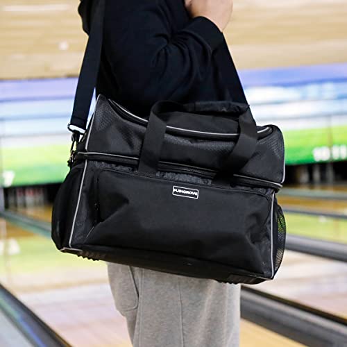 Mangrove 2 Ball Bowling Bag - Double Bowling Ball Bag with Dual Padded Holder & Mutiple Pockets - Fits Shoes Up to Mens Size 16 and Accessories