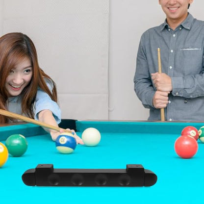 Multi-hole Billiard Cue Rack Wooden Wall-mounted Cue Holder with 4 Slots, Black Solid Wood Pool Stick Storage Stand for Game Room Organization