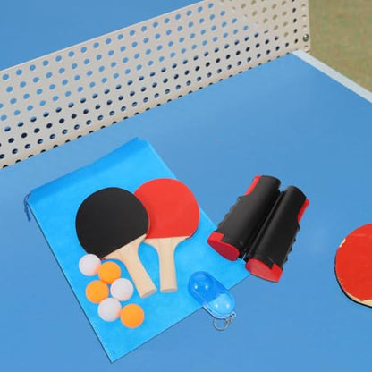 DECHOUS Retractable Table Tennis Net with Clamps Portable Ping Pong Net Sturdy Pu Material Convenient Installation Fits Tables to 5cm Thick