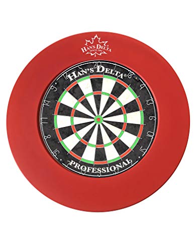 HAN'S DELTA Professional Dartboard Backboard Surround Wall Protector - color: PU Red Round