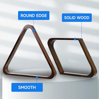 GSE Games & Sports Expert Solid Wood Billiard 8-Ball Triangle / 9-Ball Diamond Pool Ball Racks for 2-1/4" Pool Balls, Pool Table Accessories - color: Espresso, style: Triangle & Diamond Racks