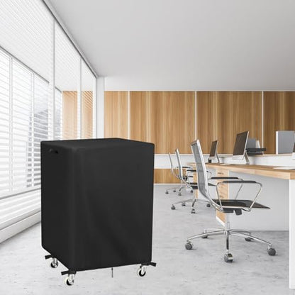Kingling AV Cart Cover, Waterproof Rolling Media Cart Cover for Multi-Functional Media Carts/Metal Computer Presentation Stand with Wheels, Heavy Duty Protective Covers- 28"L x18"W x40"H Inch (Black) - size: 28"L x18"W x40"H(73x48x102cm)