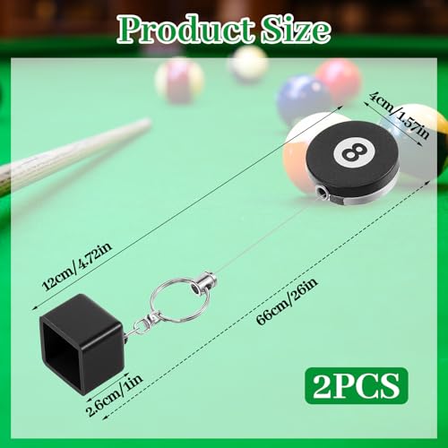 2 Pcs Chalk Holder Pool Billiards - Retractable Cue Chalk Holder Pool with Belt Clip - Snooker Billiards Accessories