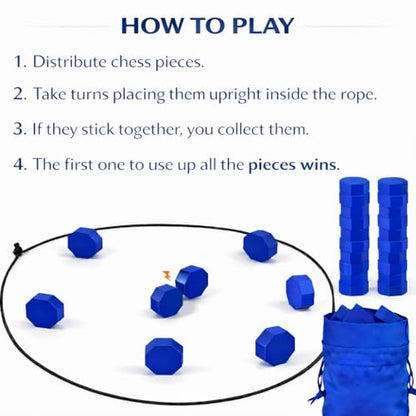 New Premium Magnetic Chess Board Game | Adjustable String, Large & Powerful Magnets | Portable Chess Set for Family, Travel, Camping & Parties, Kids & Adults (Blue) - color: Blue