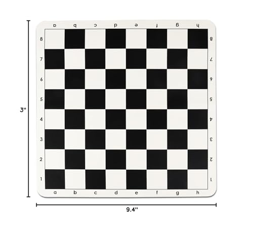 Tournament Chess Board, 20 Inch Silicone Mat, Black and White Squares with Mark - size: Silicone Chess Board Folded