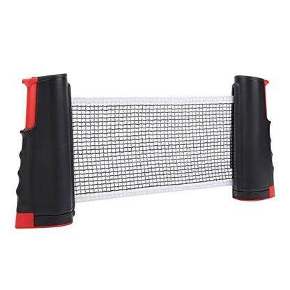 Precise Table Tennis Net Retractable Training Set for Portable Telescopic Grid for Adults and Kids, Plastic, 66.9x5.5 in, 1 Pc - color: Black Red