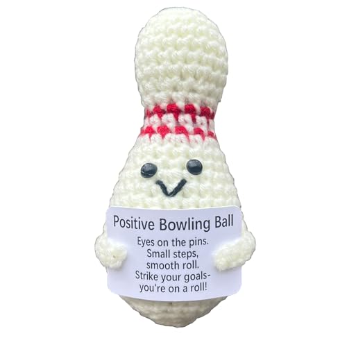 Bowling Accessories Crochet Gifts, Emotional Support Bowling Pin Office Desk Decor Decorations for Women Men (Positive Bowling Ball) - style: Positive Bowling Ball