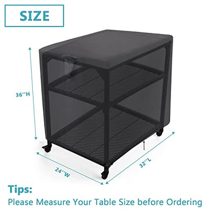 Outdoor Prep Table Cover, Waterproof Cover for Ooni Medium Modular Stainless Steel Table, Outside Covers for Ooni Pizza Oven Tables - 32 x 24 x 36 Inch