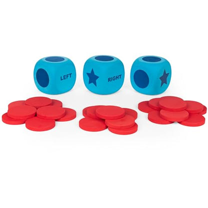 Spin Master Games, Left Center Right Giant Edition, Family Game for Indoor & Outdoor Fun with Big Oversized Board, for Family and Kids, 2-4 Players, Ages 6 & Up - style: Giant Left Center Right