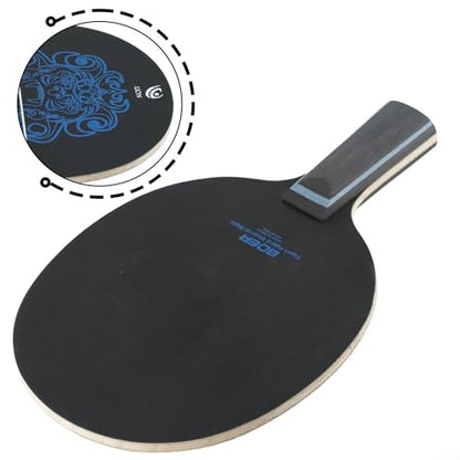 Table Tennis Paddle Blade 7-Ply Carbon Fiber And Arylate, Long Handle Horizontal Grip, Poplar Pine Paulownia Wood Construction(Short) - size: Short