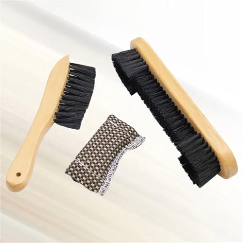 3Pcs Billiard Brush Set Wooden Handle 8 Inch 9 Long Wide for Pool Table Cleaning Soft Bristles No Scratch Felt Rail for Pool Tables and Cabinets