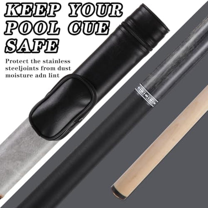 Canadian Maple Pool Cue Stick Set, 58 inch 18oz 19oz 20oz 21oz Billiard House Bar Pool Stick, 12.5mm Tip Billiard Cue for Beginner, Commercial and Home Entertainment - color: 12.5mm Grey with case