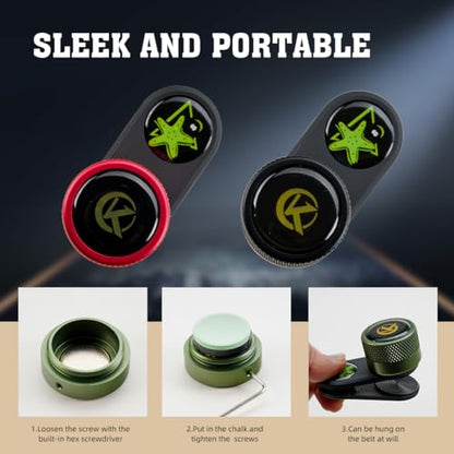 KONLLEN Round Pool Chalk Holder Pool Billiards Accessories Portable Multifunctional Sturdy Pool Cue Accessories - color: Green