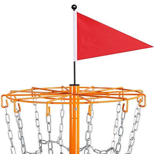 Yaheetech Portable Disc Golf Basket, Practice Target Steel Hole Heavy Duty Disc Golf Goals Catcher, Orange